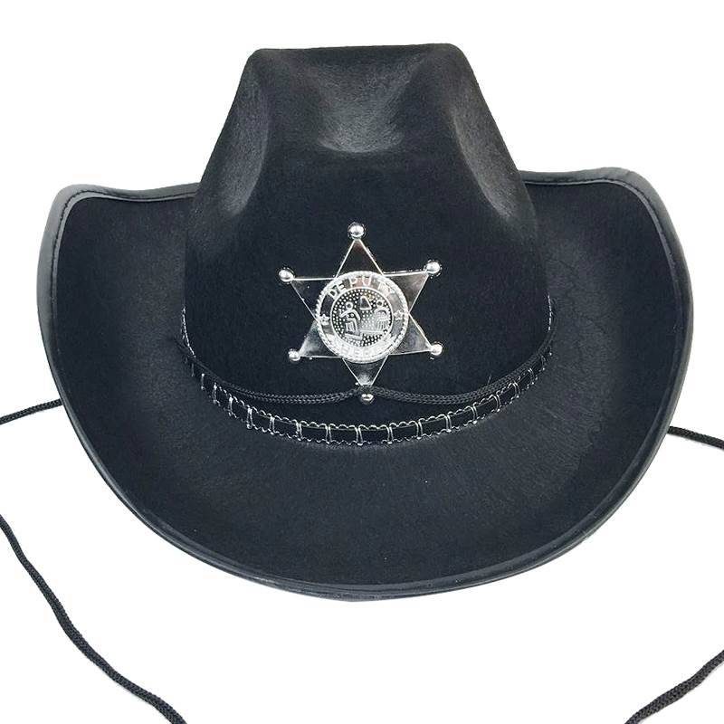 Big black cowboy police hat